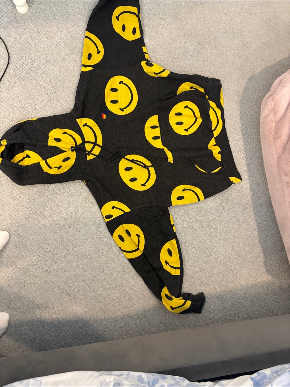 Aviator Nation Black smiley face hoodie